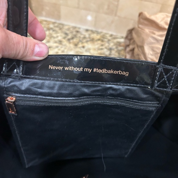 Ted Baker Black Patent Tote With Bow - Picture 7 of 11